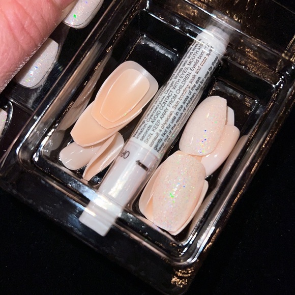 SALE 2 BOXES Matching Sets PRESS ON Nails Glossy Glitter Frosted Coffin Nails - Picture 9 of 13